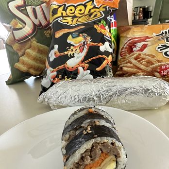 Maui Oriental Market - Kim bap (Korean sushi roll) and a bunch of yummy snacks! Those special Cheetos were bomb!!! Sweet and salty!! - Grocery Near Me - Kahului, Hawaii Maui Oriental Market - Kim bap (Korean sushi roll) and a bunch of yummy snacks! Those special Cheetos were bomb!!! Sweet and salty!! - Grocery Near Me - Kahului, Hawaii