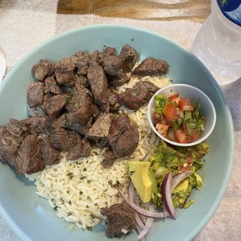 Nutrivida Food And Juice - Microwaveable rice, what they call "churrasco steak" and a bite of avocado - Juice Bars & Smoothies Near Me - Hialeah, Florida Nutrivida Food And Juice - Microwaveable rice, what they call "churrasco steak" and a bite of avocado - Juice Bars & Smoothies Near Me - Hialeah, Florida