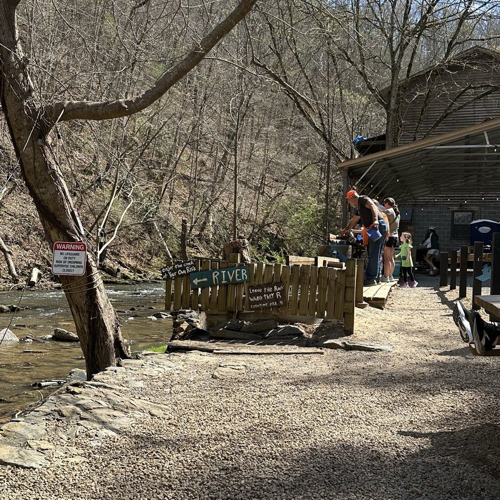 The view of the gem mining and creek