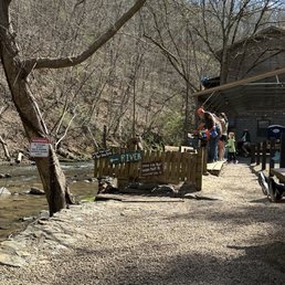 The view of the gem mining and creek The view of the gem mining and creek