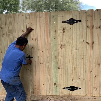 Triple M Fencing - Pine Door with Rott board - Fences & Gates Near Me