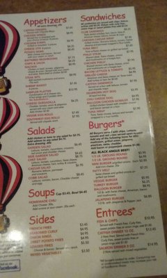 Menu photo 4 Red Balloon Saloon Southfield, MI
