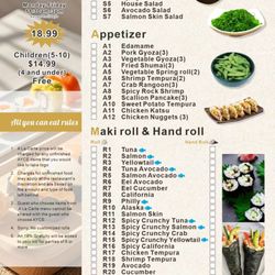 Lunch menu