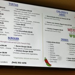 Taco Luchador - Menu continued