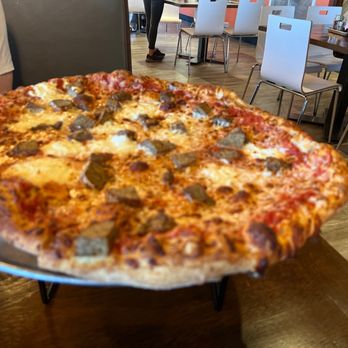 Restoration Pizza - One large meatball and ricotta pizza. - Pizza Near Me - Albuquerque, New Mexico Restoration Pizza - One large meatball and ricotta pizza. - Pizza Near Me - Albuquerque, New Mexico