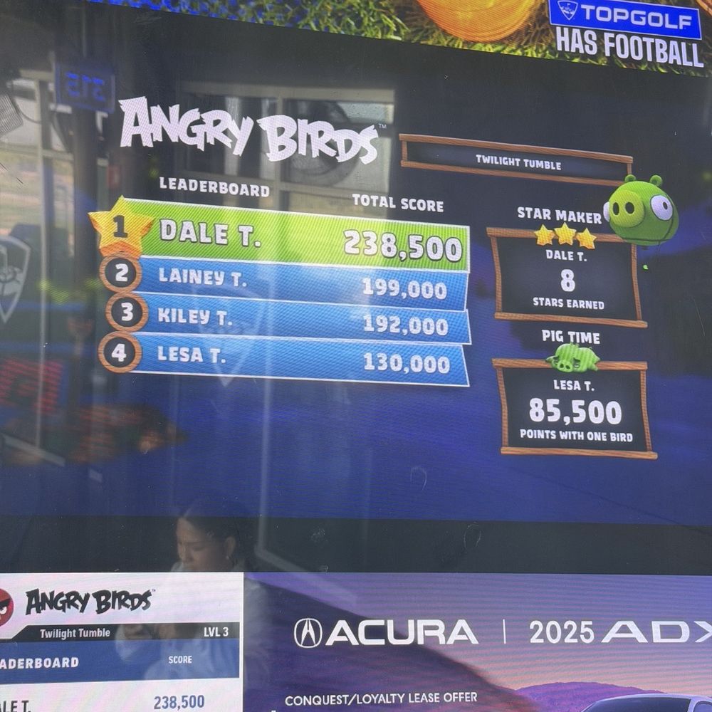 Topgolf - Angry birds is a fun game for all skill levels! - Golf Near Me - Gilbert, Arizona
