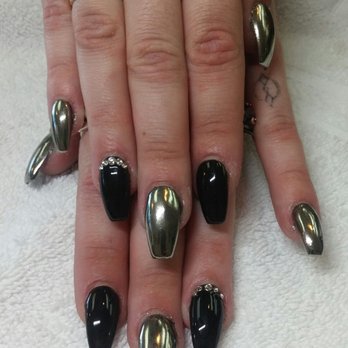 Tammy's Nail Salon - My rendition of an elegant Mad Max black and chrome - Nail Salons Near Me - Carmichael, California Tammy's Nail Salon - My rendition of an elegant Mad Max black and chrome - Nail Salons Near Me - Carmichael, California
