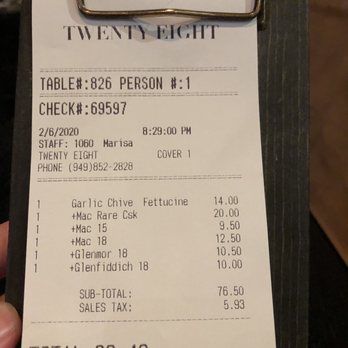 Twenty Eight - The damage - Steakhouses Near Me - Irvine, California Twenty Eight - The damage - Steakhouses Near Me - Irvine, California