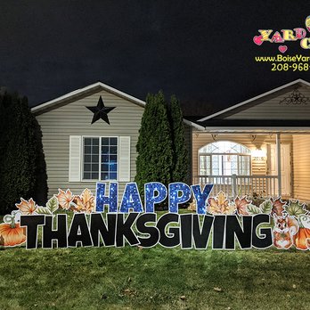 Boise Yard Card - Happy Thanksgiving Lawn greeting in Nampa, Idaho - Party Equipment Rentals Near Me