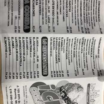 La Lotería - Menu - Desserts Near Me - Wyoming, Michigan La Lotería - Menu - Desserts Near Me - Wyoming, Michigan