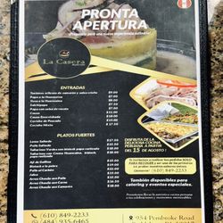 La Casera - Menu