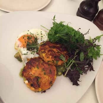 NOPI - Corn & Polenta Cakes w/ Fried Egg - Mediterranean Near Me - London, XGL NOPI - Corn & Polenta Cakes w/ Fried Egg - Mediterranean Near Me - London, XGL