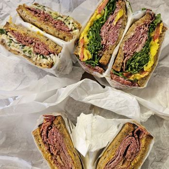 Krispy Joe's - From bottom to counter clockwise, Dads Pastrami, Mom's and OG. - Coffee & Tea Near Me - Emeryville, California Krispy Joe's - From bottom to counter clockwise, Dads Pastrami, Mom's and OG. - Coffee & Tea Near Me - Emeryville, California