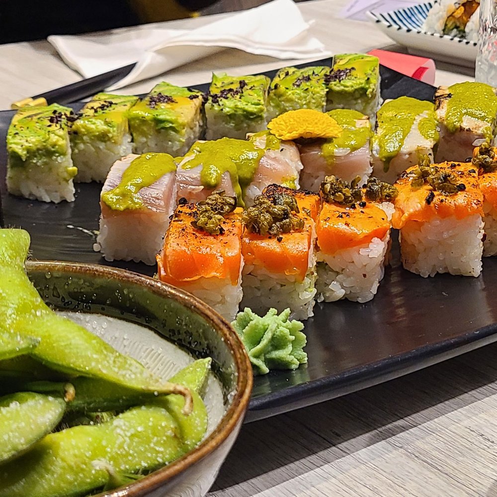 O Sushi - a plate of sushi and a glass of water - Sushi Bars Near Me - Vancouver, British Columbia O Sushi - a plate of sushi and a glass of water - Sushi Bars Near Me - Vancouver, British Columbia