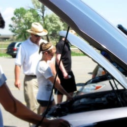 DriveSafe - Evergreen - Basic car maintence is so important. Students learn these skills on Defensive Skills Day.