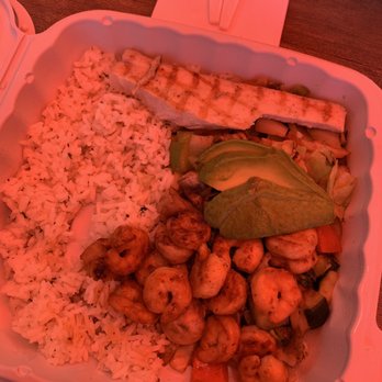 Wahoo's Fish Taco - Choice two protein bowl with extra rice. So I ordered Ono and Shrimp - Mexican Near Me - Orange, California