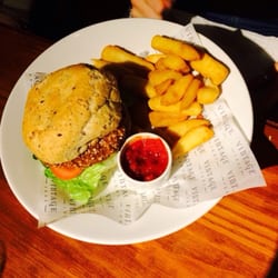 The Willy Wicket - Feta burger and chips