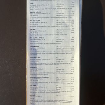 Half Moon Bay Brewing Company - Beer menu - get tipsy but just don't drink and drive - Seafood Near Me - Half Moon Bay, California Half Moon Bay Brewing Company - Beer menu - get tipsy but just don't drink and drive - Seafood Near Me - Half Moon Bay, California