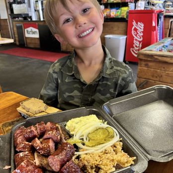 Gator Junction BBQ - Three meat plate for my 5th birthday!! - Barbeque Near Me - Wallisville, Texas