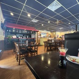 Bar area and clerks and table. Bar area and clerks and table.