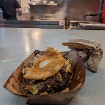 The Friendly - Dirty flattop cheeseburger - Pizza Near Me - San Diego, California