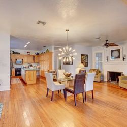 The Hartman House - Dining and Fireplace sitting area