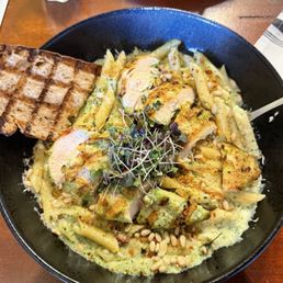 Chicken penne pasta with pesto