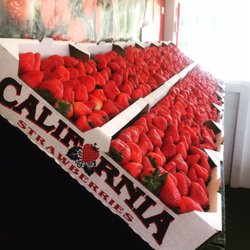 Thacker Berry Farms Strawberry Stand - Vine ripened, sweet & juicy, NON GMO, picked daily and delivered directly from the farm to the stands every morning.