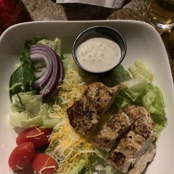 Crabby's Oceanside - House Salad with added grilled chicken...very fresh! - Seafood Near Me - Daytona Beach, Florida