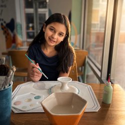 Color Me Mine - Painting a cup cake stand