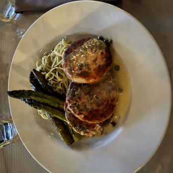 Bottega - Salmon cakes with angel hair pasta - Italian Near Me - Lacey, Washington Bottega - Salmon cakes with angel hair pasta - Italian Near Me - Lacey, Washington