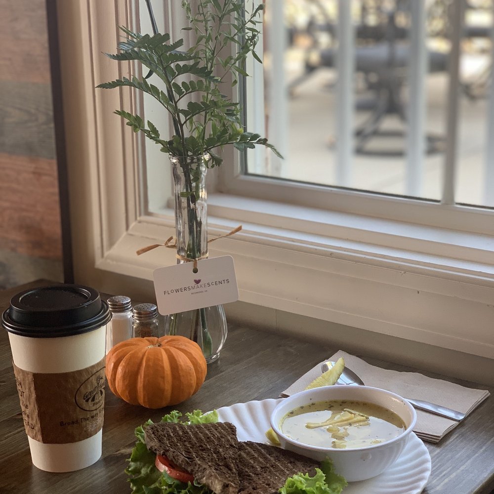 Great Harvest Bread Co - BLT on pumpernickel, chicken noodle soup, and vanilla pistachio latte - Bakeries Near Me - Midlothian, Virginia