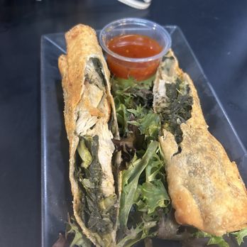 Men In The Kitchen - Collard green and chicken eggroll. - American Near Me - Harrisburg, Pennsylvania Men In The Kitchen - Collard green and chicken eggroll. - American Near Me - Harrisburg, Pennsylvania