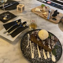 Banana Rum Bread Pudding with Ice Cream
