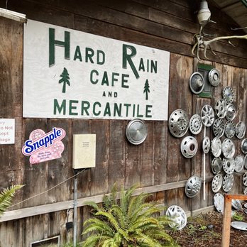 Hard Rain Cafe & Mercantile - a sign for hard rain cafe and mercantile - Cafes Near Me - Forks, Washington Hard Rain Cafe & Mercantile - a sign for hard rain cafe and mercantile - Cafes Near Me - Forks, Washington