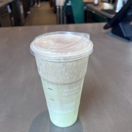 Ice green tea w matcha chocolate protein cold foam Ice green tea w matcha chocolate protein cold foam