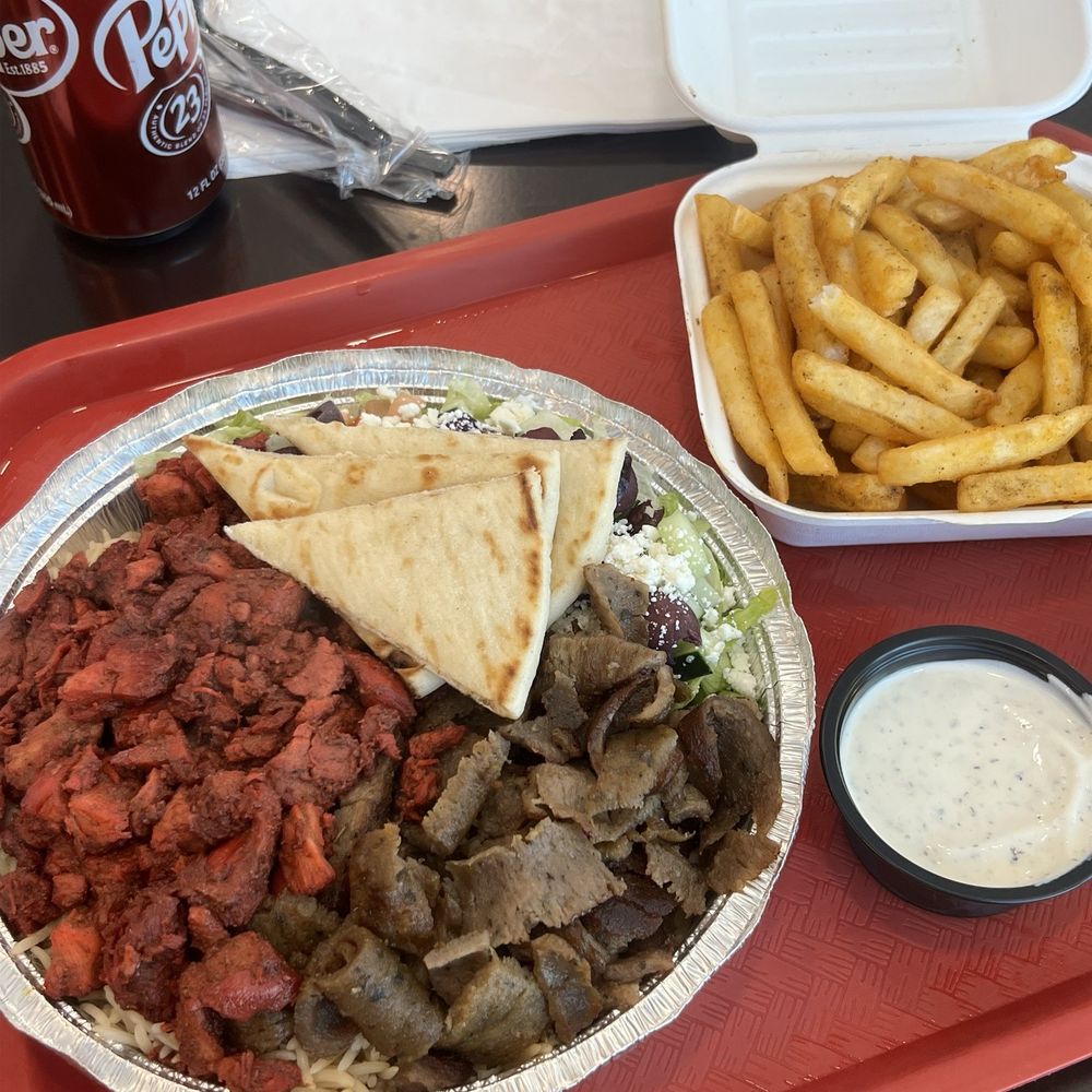 Sami's Gyro House - Chicken & Beef Over Rice masala fries - Mediterranean Near Me - Spring, Texas Sami's Gyro House - Chicken & Beef Over Rice masala fries - Mediterranean Near Me - Spring, Texas
