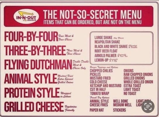 Menu photo 5 In-N-Out Burger Covina, CA Menu photo 5 In-N-Out Burger Covina, CA