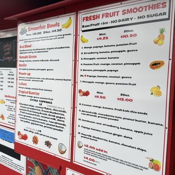 Aloha Juice Bar - Menu - Food Stands Near Me - Hanalei, Hawaii Aloha Juice Bar - Menu - Food Stands Near Me - Hanalei, Hawaii