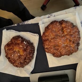 Rosemead Donuts - Comparison of RD fritter (left) to Olympic fritter (right) - Coffee & Tea Near Me - Rosemead, California