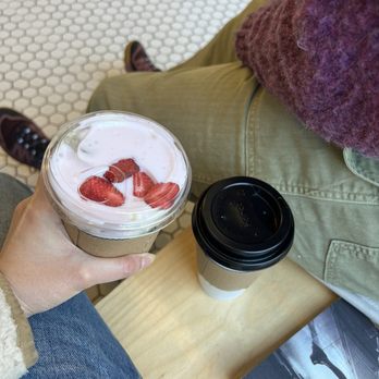 Green Lane Coffee - Strawberry foam matcha latte - Coffee & Tea Near Me - New York, New York Green Lane Coffee - Strawberry foam matcha latte - Coffee & Tea Near Me - New York, New York