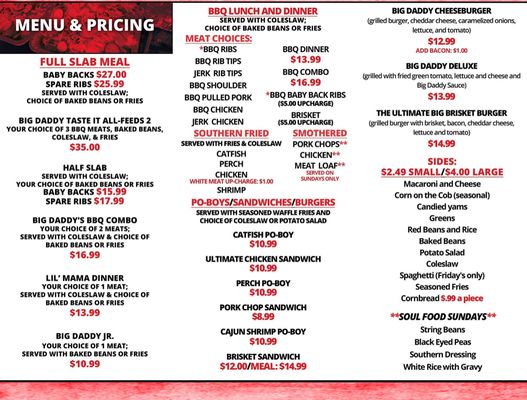 Menu photo 5 Big Daddy's BBQ and Soulfood Milwaukee, WI Menu photo 5 Big Daddy's BBQ and Soulfood Milwaukee, WI