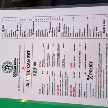 Gorilla Grill - Covid 19 ourdoor menu - Korean Near Me - Cliffside Park, New Jersey Gorilla Grill - Covid 19 ourdoor menu - Korean Near Me - Cliffside Park, New Jersey