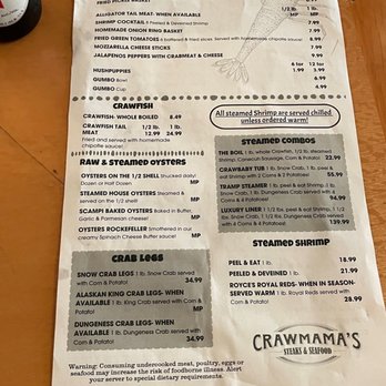 Crawmama's - Menu - Seafood Near Me - Guntersville, Alabama