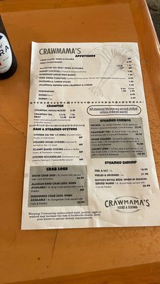 Menu photo 4 Crawmama's Guntersville, AL