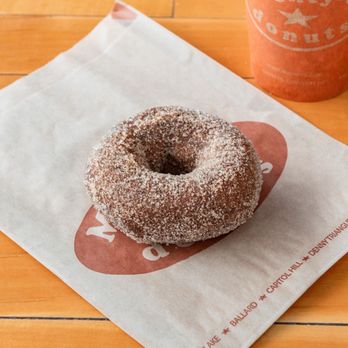 Mighty-O Donuts - Cinnamon and Sugar donut and a latte! - Donuts Near Me - Seattle, Washington Mighty-O Donuts - Cinnamon and Sugar donut and a latte! - Donuts Near Me - Seattle, Washington