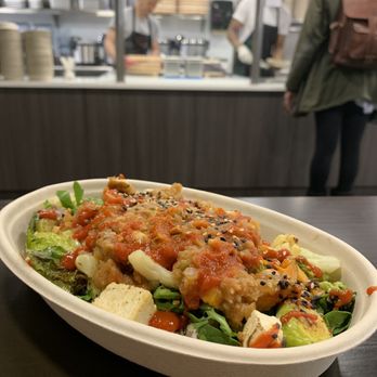REDWHITE - Boston - Humble bowl with red rice, tofu, Brussels sprouts, broccoli, cauliflower, sweet potato and cilantro & ginger sauce - Sushi Bars Near Me - Boston, Massachusetts REDWHITE - Boston - Humble bowl with red rice, tofu, Brussels sprouts, broccoli, cauliflower, sweet potato and cilantro & ginger sauce - Sushi Bars Near Me - Boston, Massachusetts