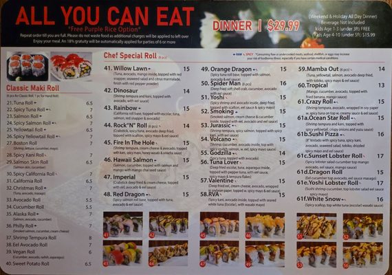 Menu photo 1 Yoshi Sushi Richmond, VA Menu photo 1 Yoshi Sushi Richmond, VA