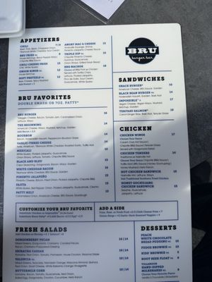 Menu photo 1 BRU Burger Bar - Fort Wayne Fort Wayne, IN Menu photo 1 BRU Burger Bar - Fort Wayne Fort Wayne, IN