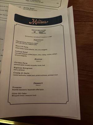 Menu photo 6 Milton's American Trattoria Houston, TX Menu photo 6 Milton's American Trattoria Houston, TX